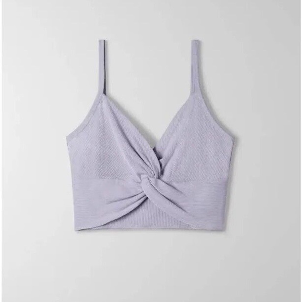 Aritzia Lavender Twist Front Top